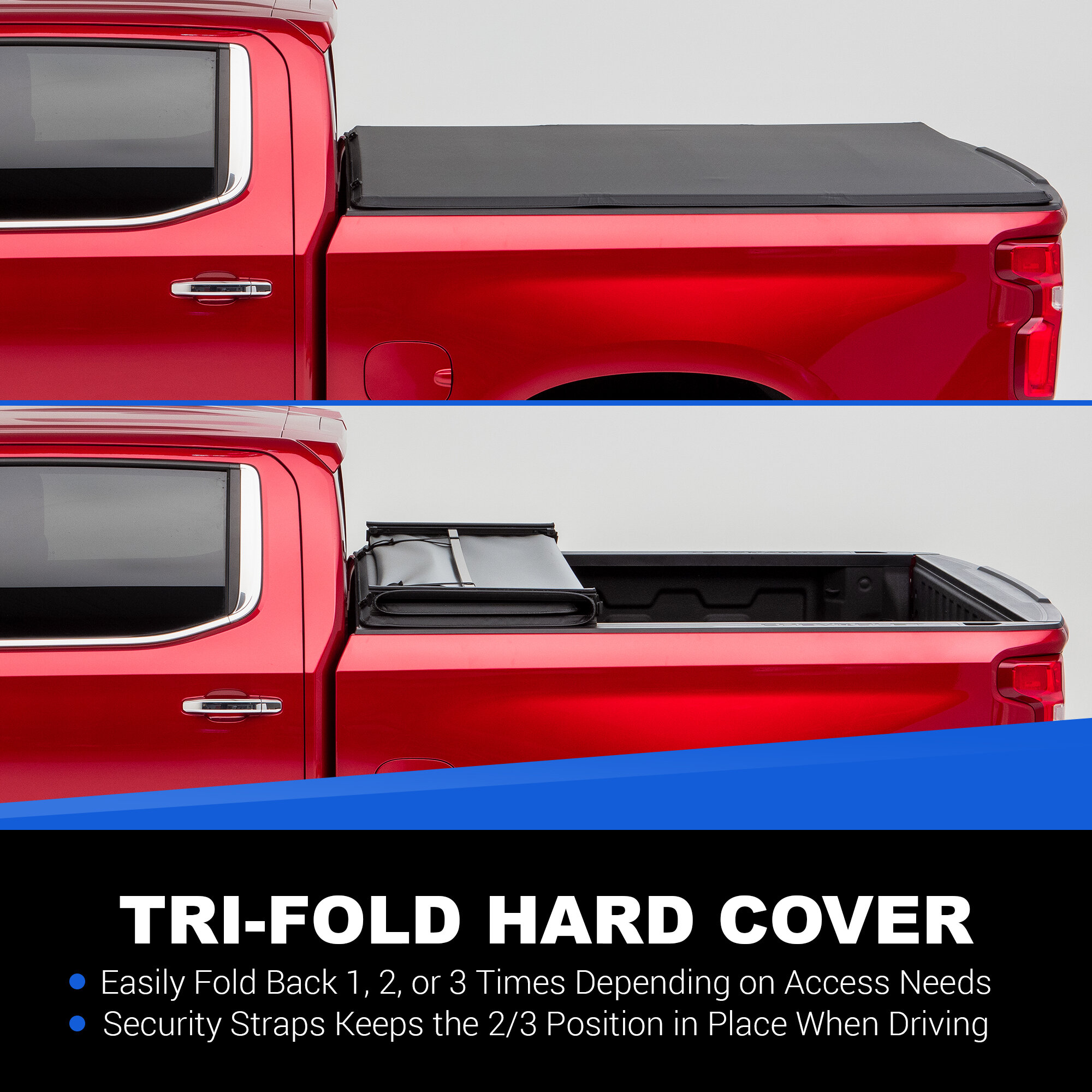 TACTIK Soft TriFold Truck Bed Tonneau Cover for 1523 F150 Quadratec